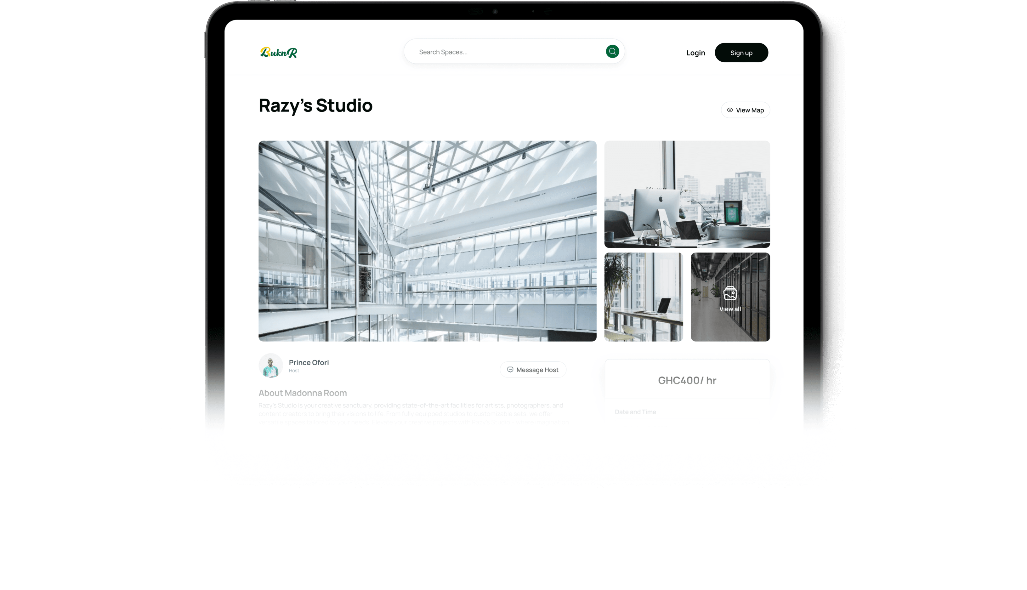 Host Hero Mockup showcasing the application interface